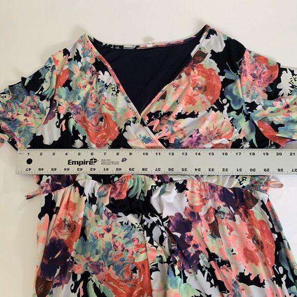 PinkBlush Maxi Dress Women 3XL Maternity Pink Navy Floral Abstract Baby Shower - Picture 8 of 10